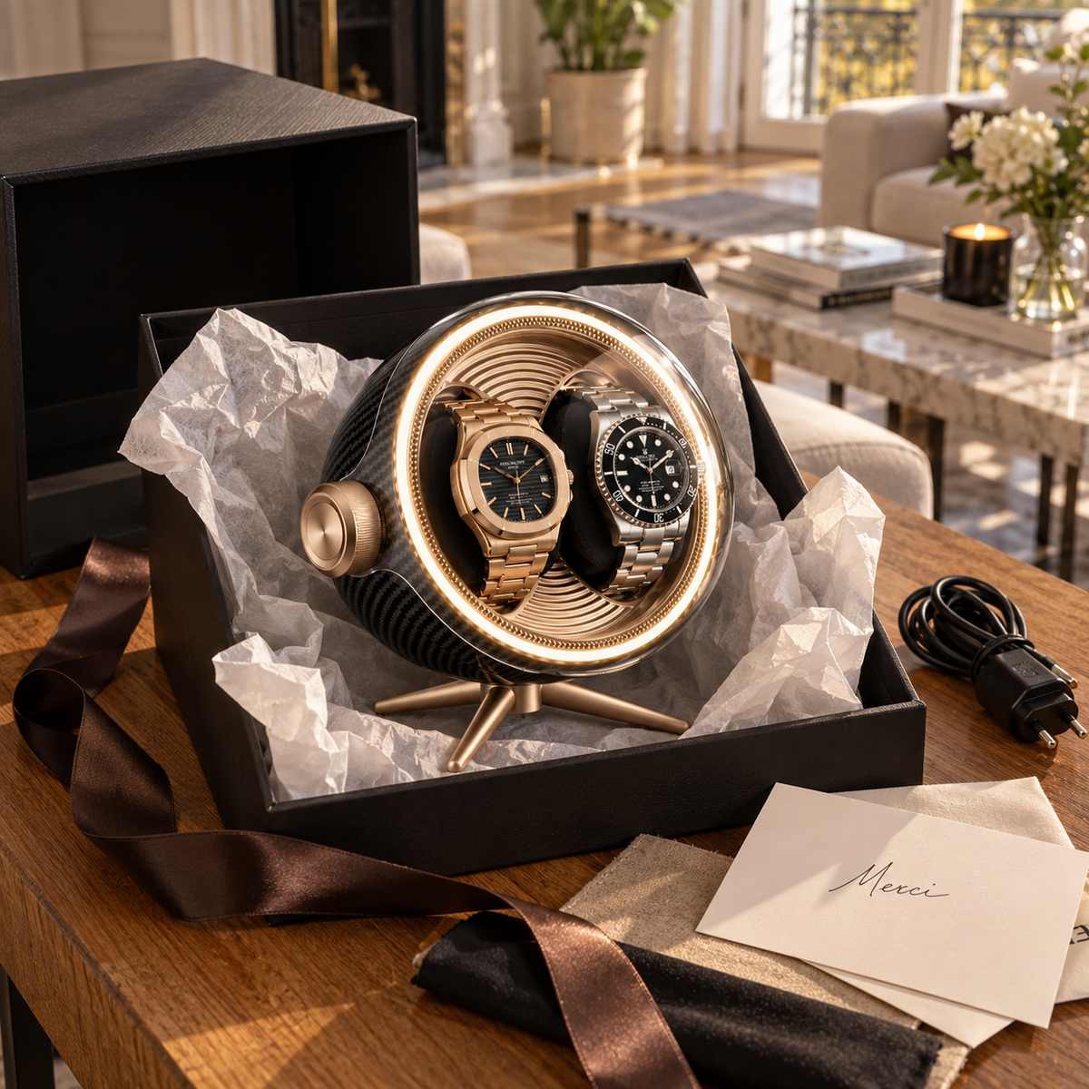 Remontoir de Montre Orbite Duo Carbone