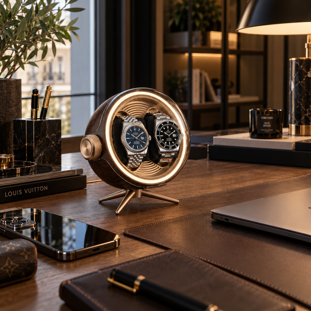 Remontoir de Montre Orbite Duo Noyer