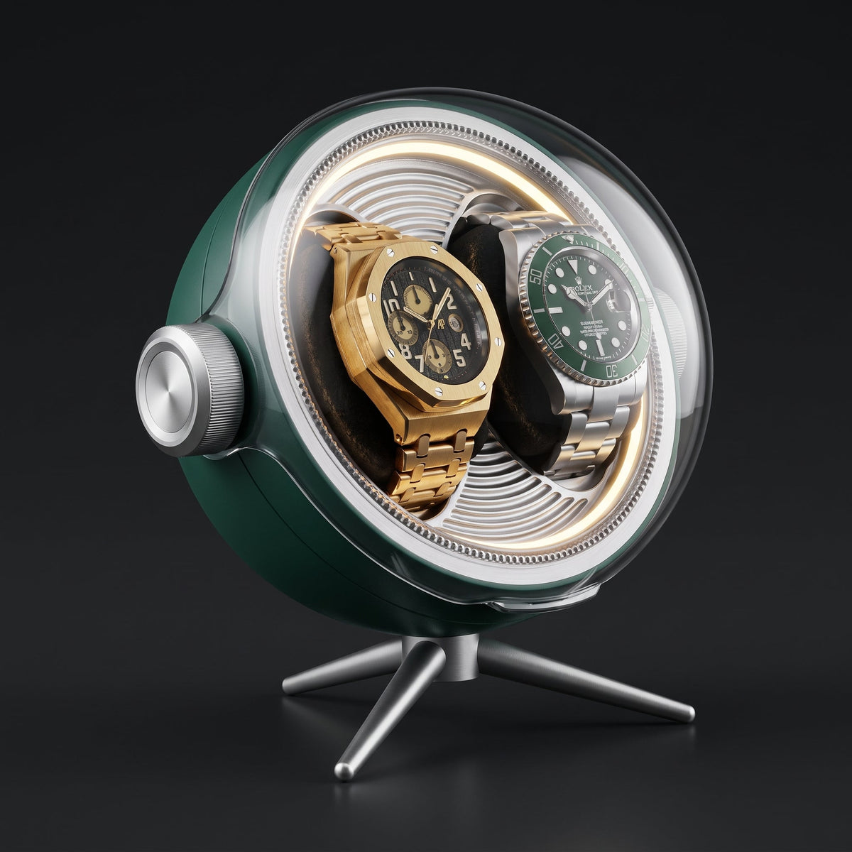 Remontoir de Montre Orbite Duo Émeraude