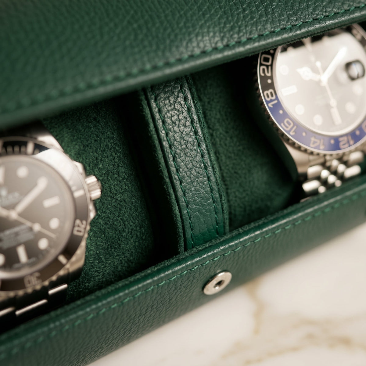 Étui de Voyage 2 Montres Vert Impérial