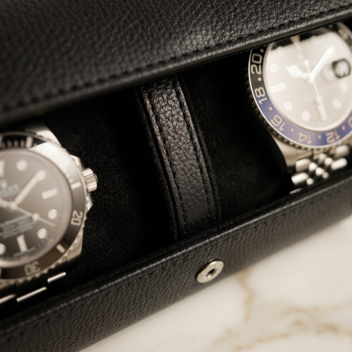 Étui de Voyage 2 Montres Noir Onyx