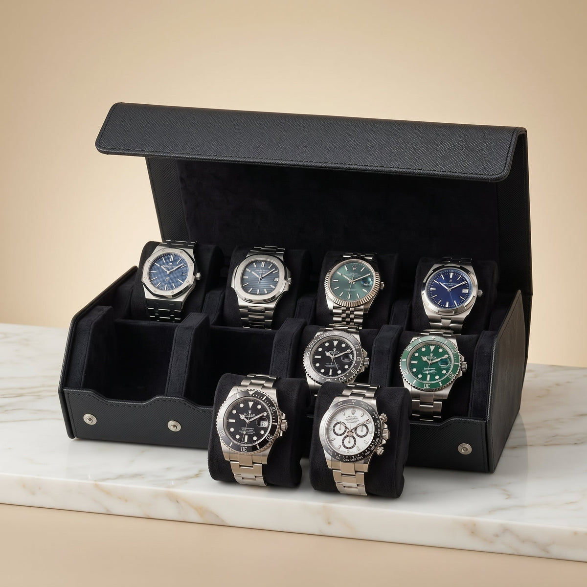Coffret de Montres Hexagonal 8 Noir Onyx
