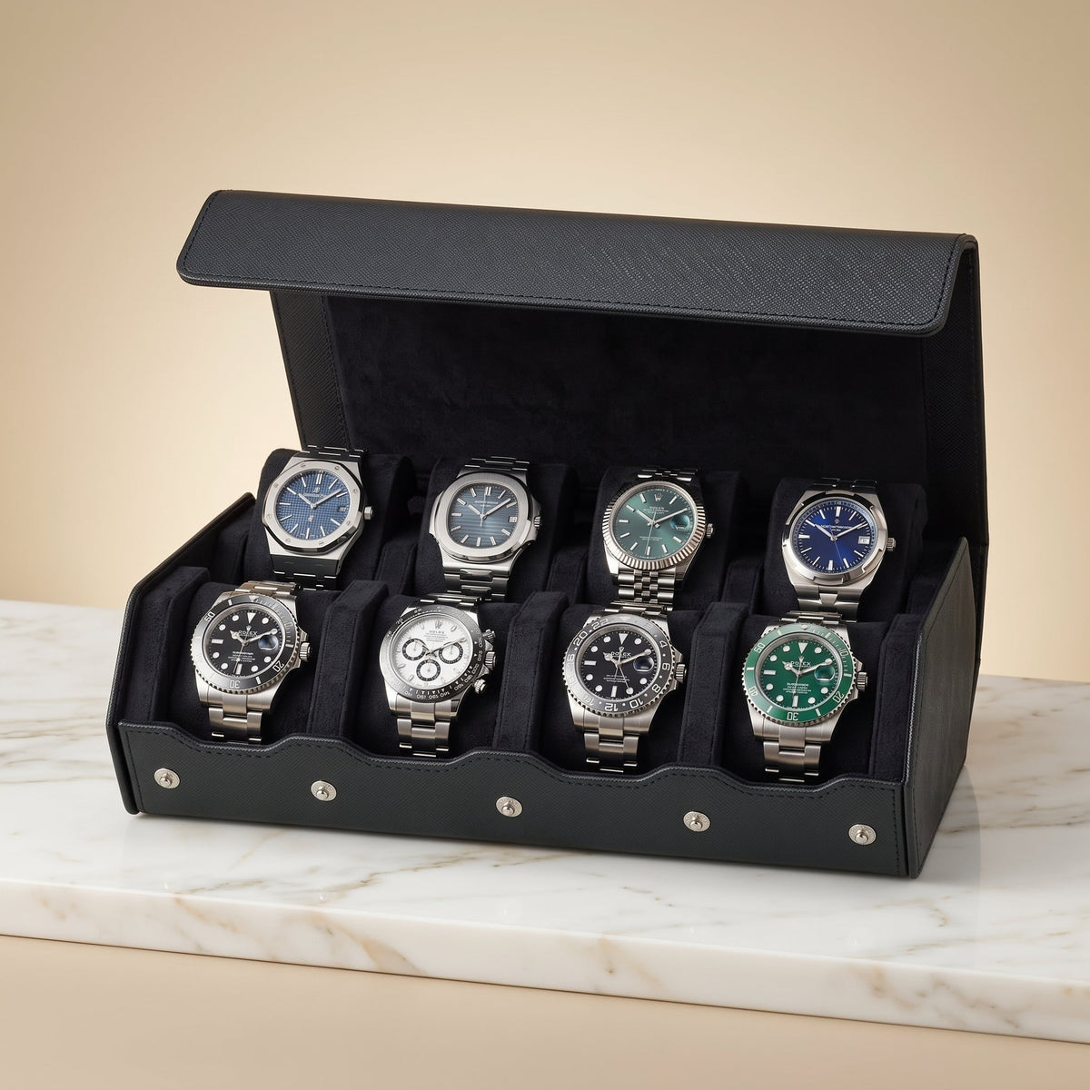 Coffret de Montres Hexagonal 8 Noir Onyx