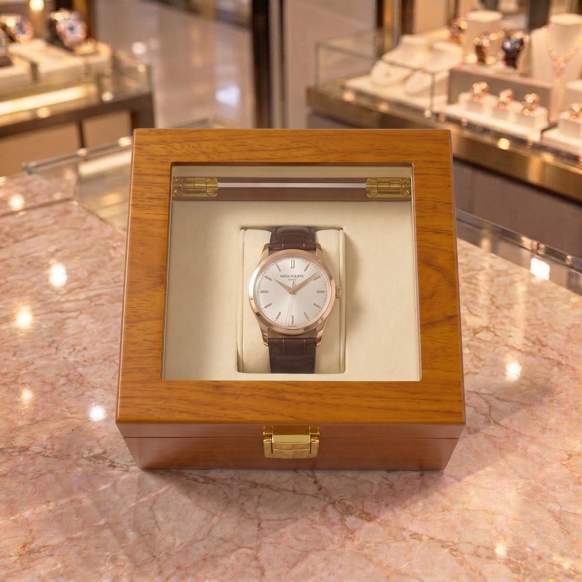 Boîte à Montre 1 Montre Bois Naturel Beige