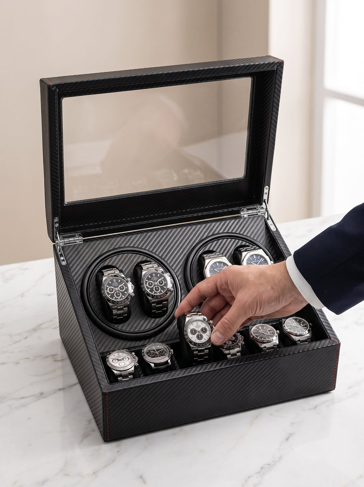 Remontoir de Montre Master 10 Carbone Ardoise