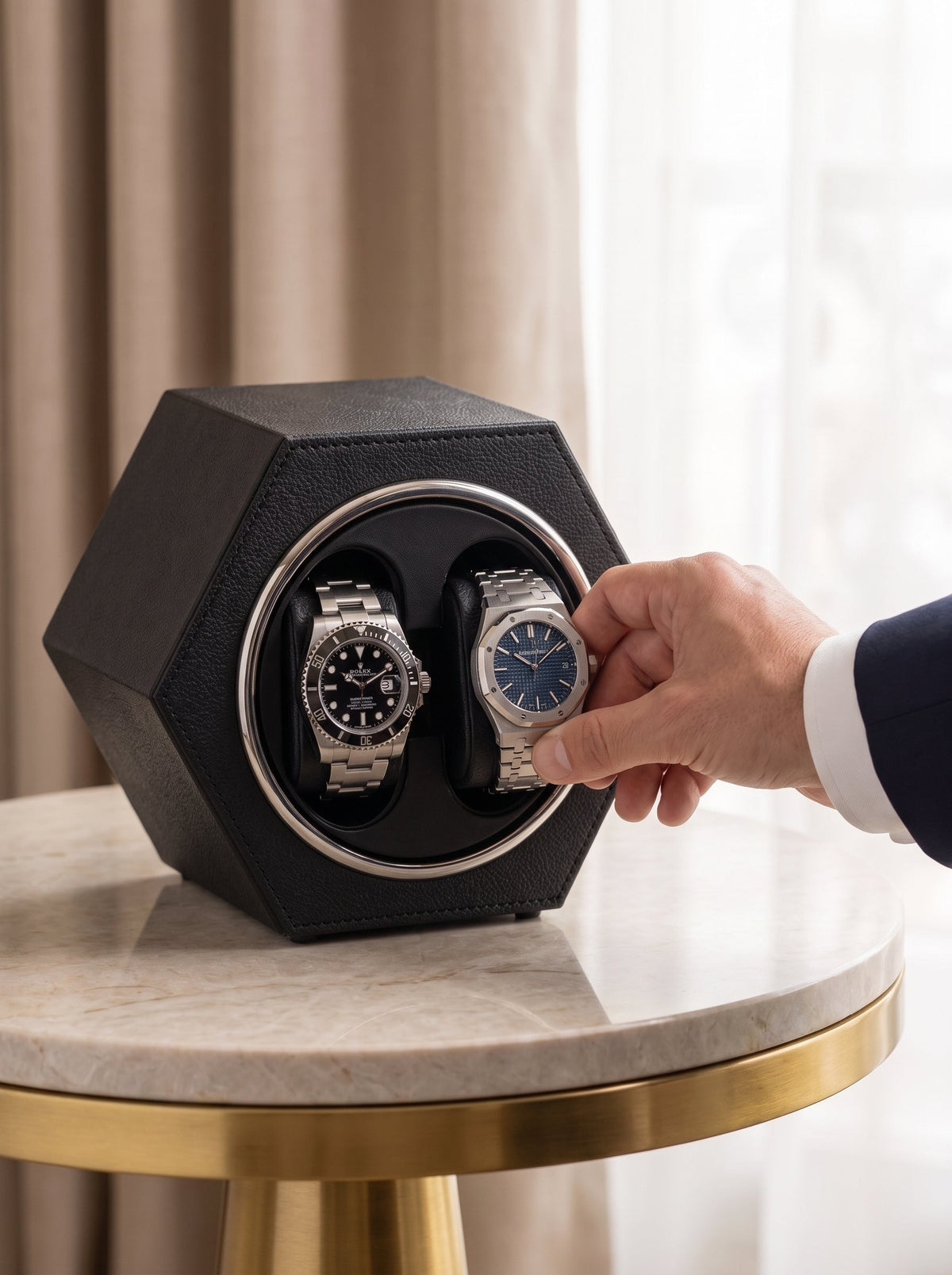 Remontoir de Montre Prisme Noir Onyx