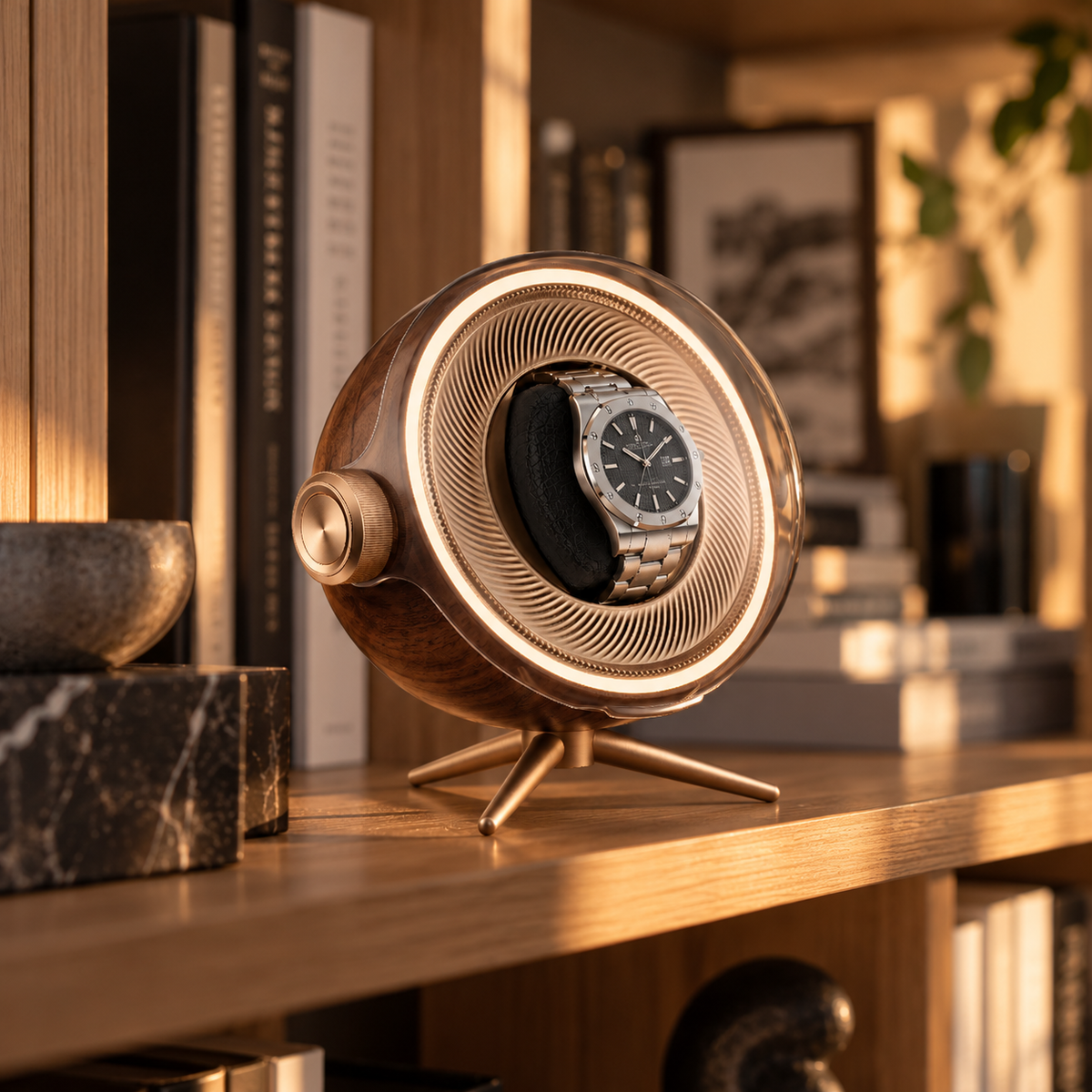Remontoir de Montre Orbite Solo Noyer