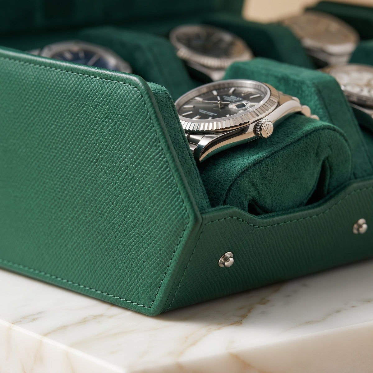 Coffret de Montres Hexagonal 6 Vert Impérial