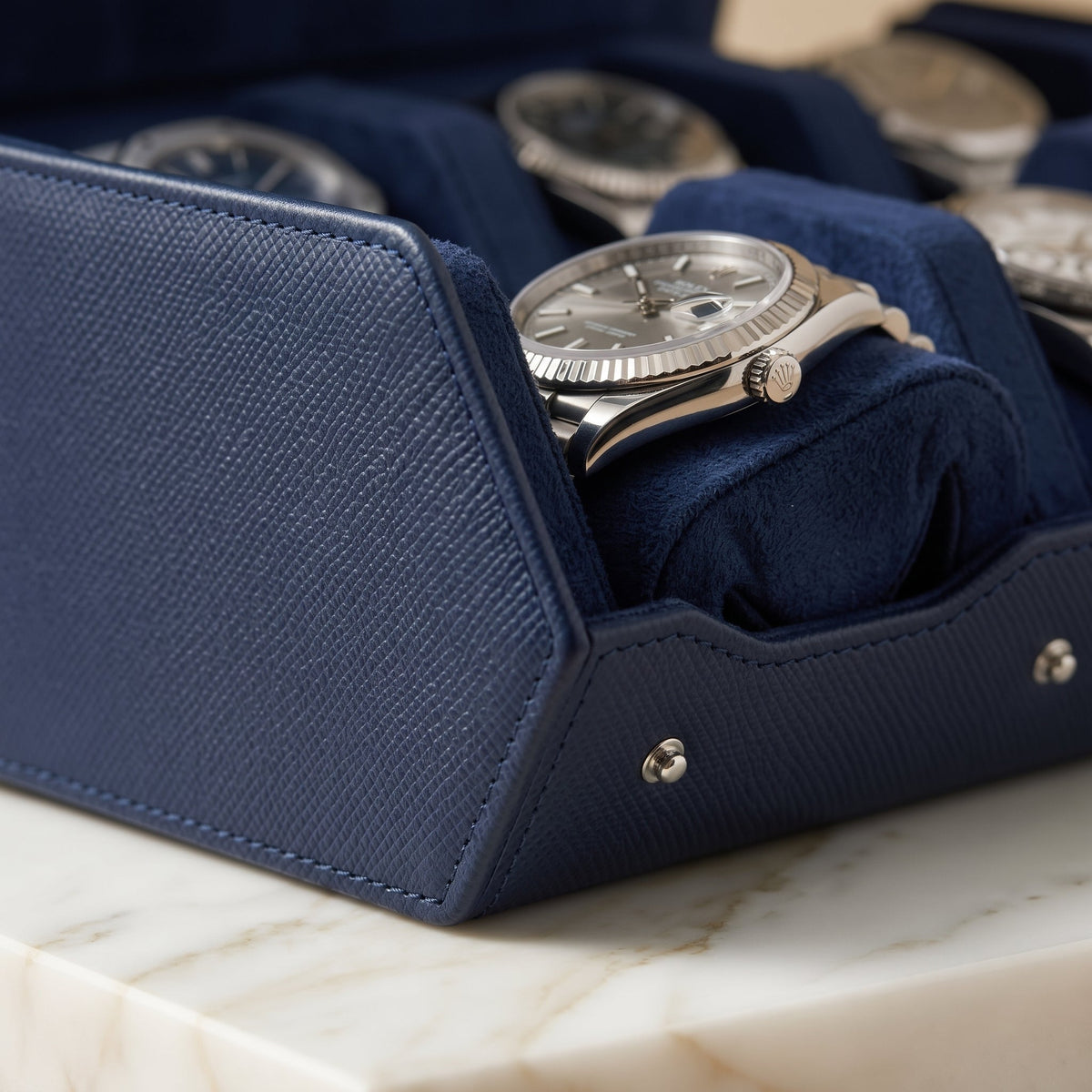 Coffret de Montres Hexagonal 6 Bleu Nuit