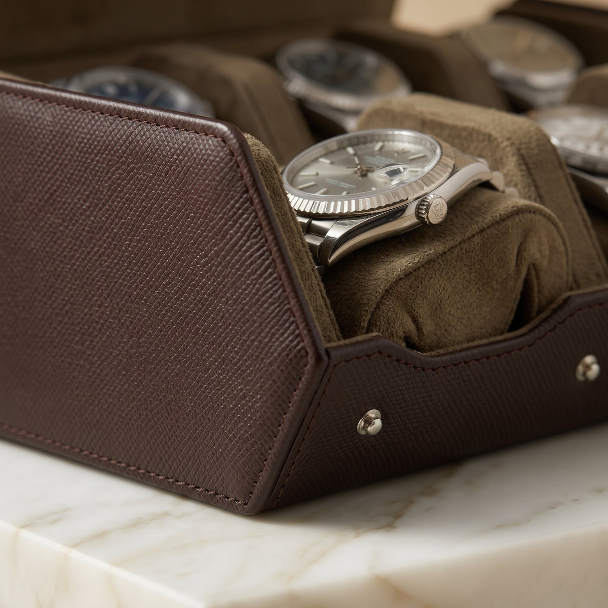 Coffret de Montres Hexagonal 6 Brun Havane