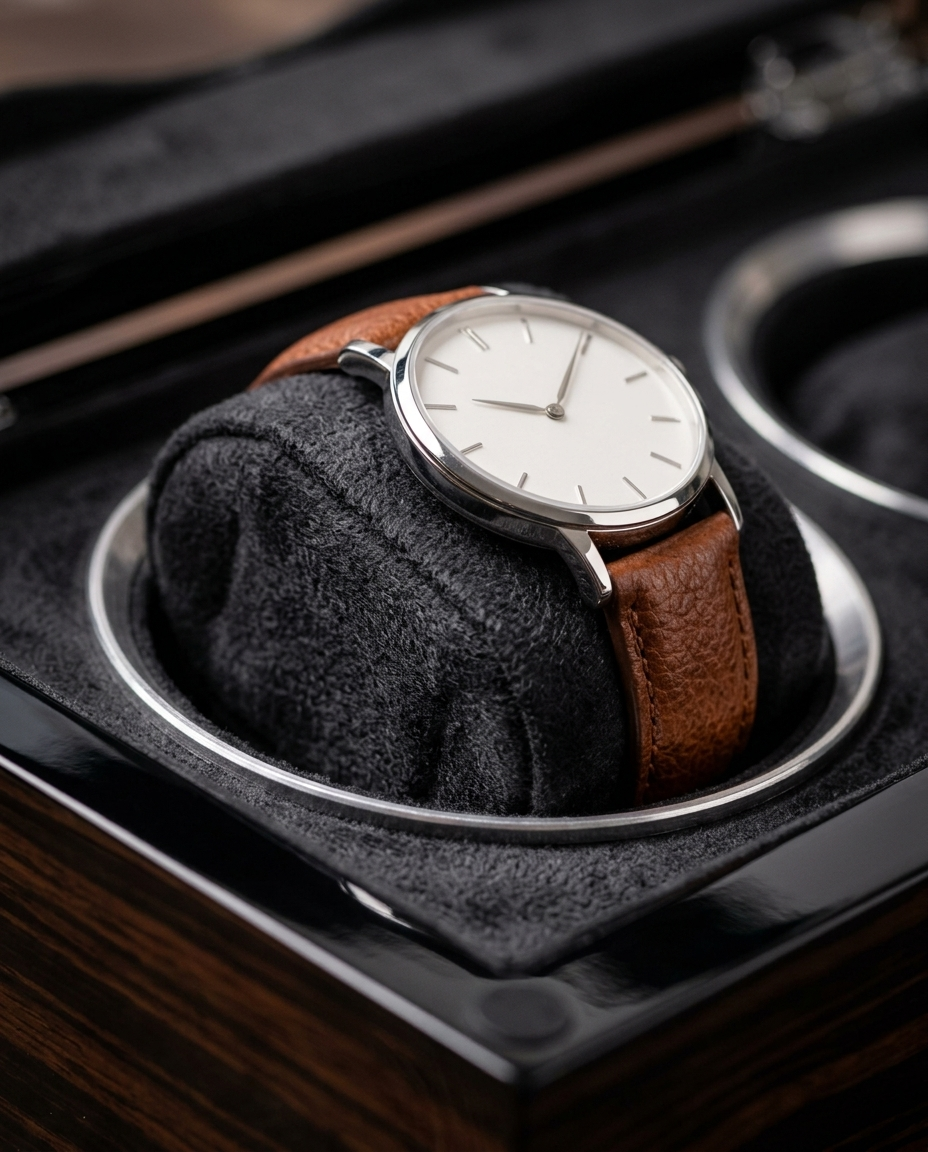 Boîte à montres 2 places bois laqué noir – Opéra