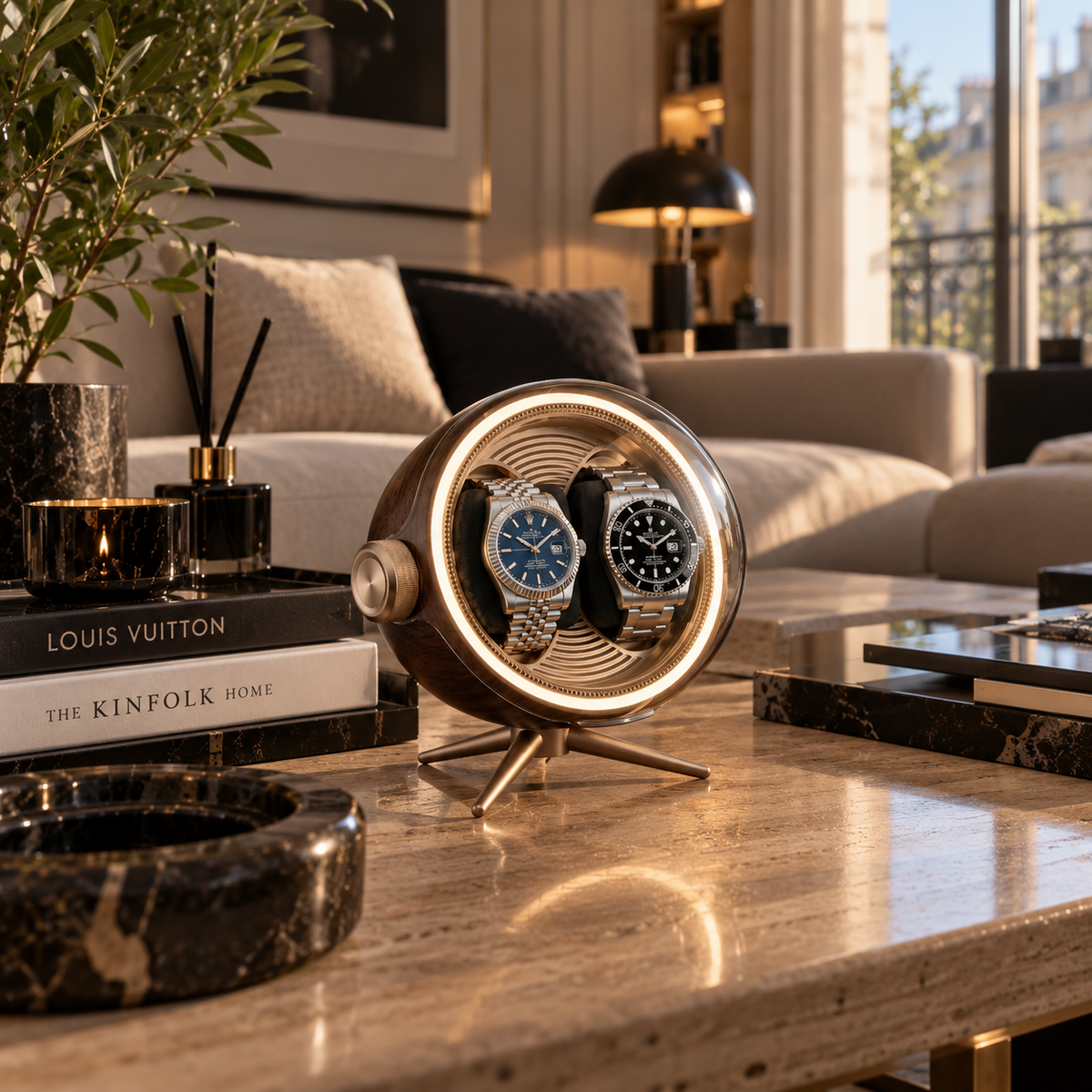 Remontoir de Montre Orbite Duo Noyer