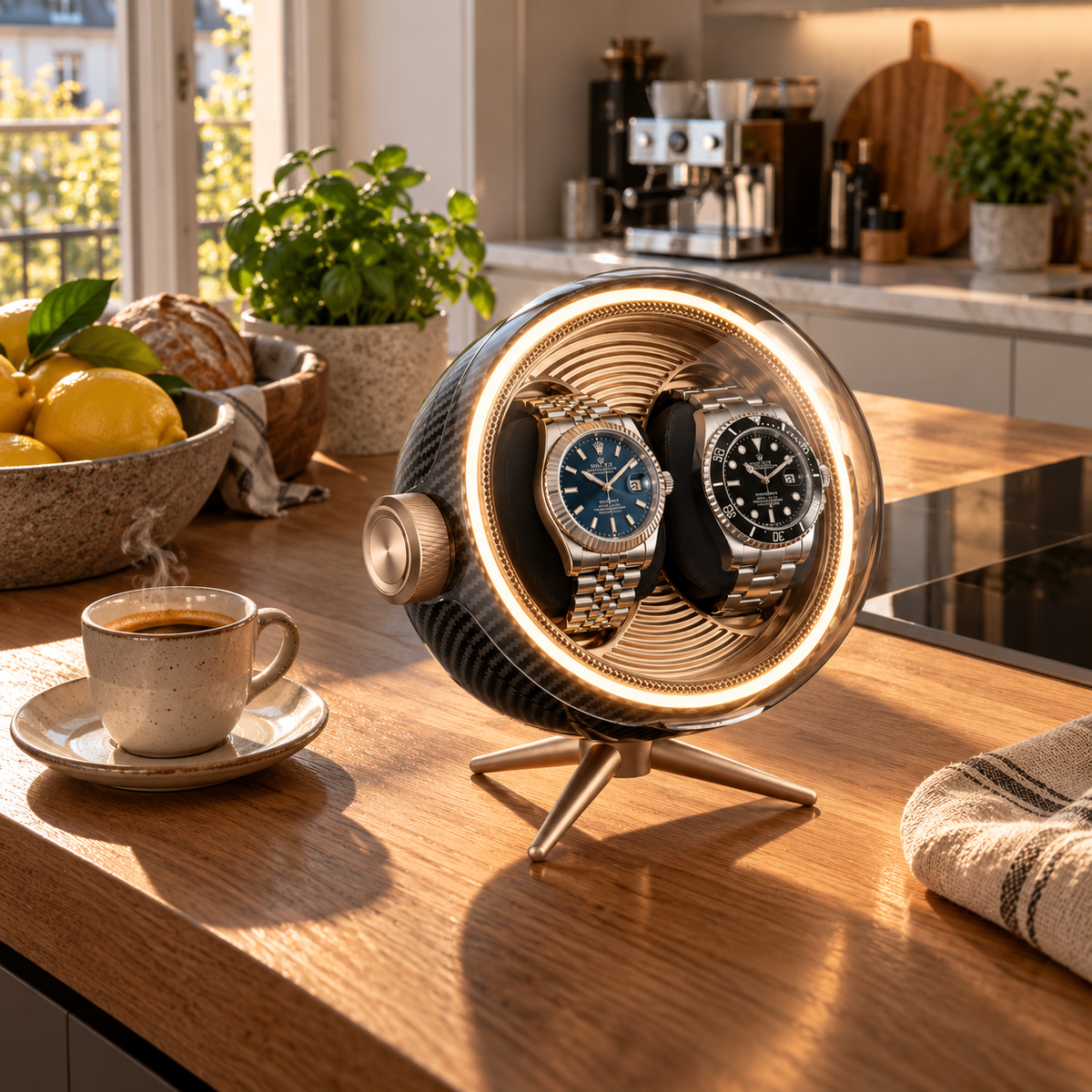 Remontoir de Montre Orbite Duo Carbone