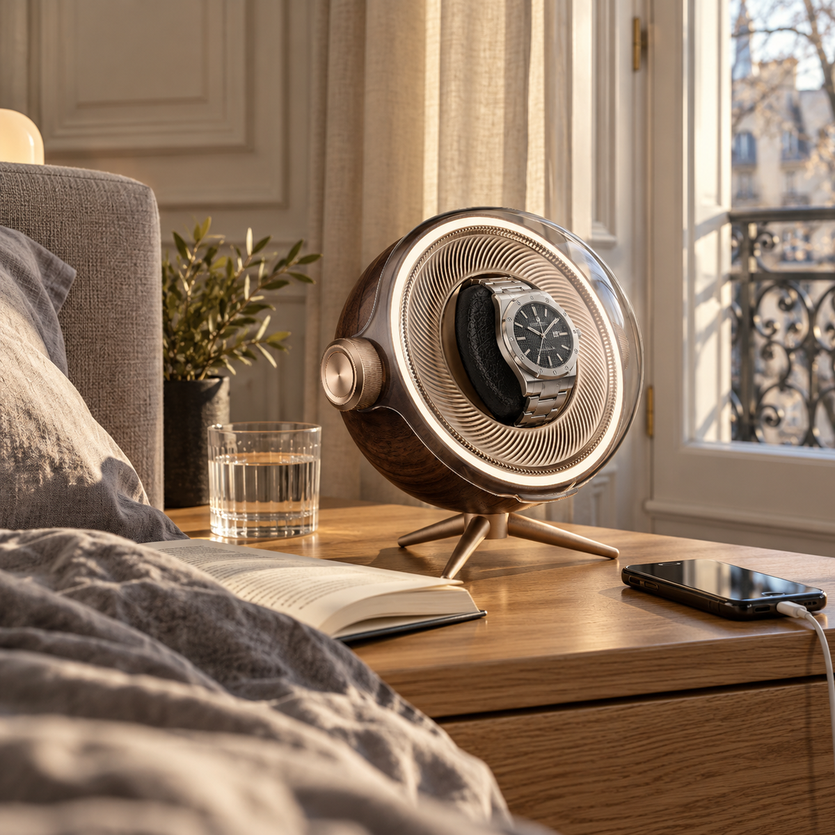 Remontoir de Montre Orbite Solo Noyer