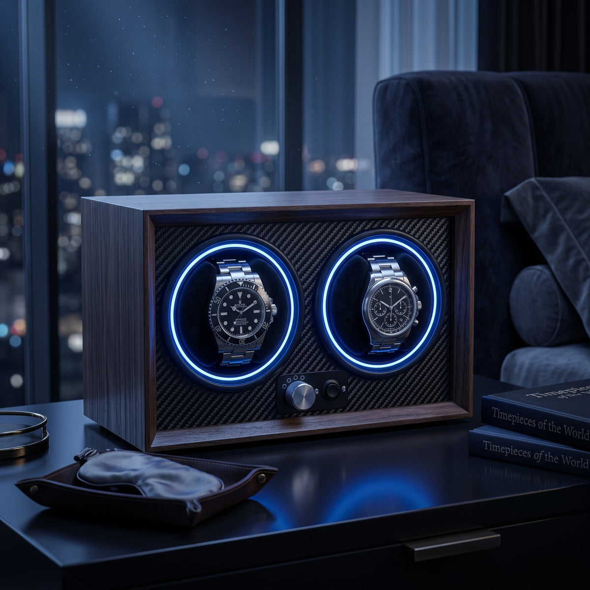 Remontoir de Montre Duo Noyer & Carbone