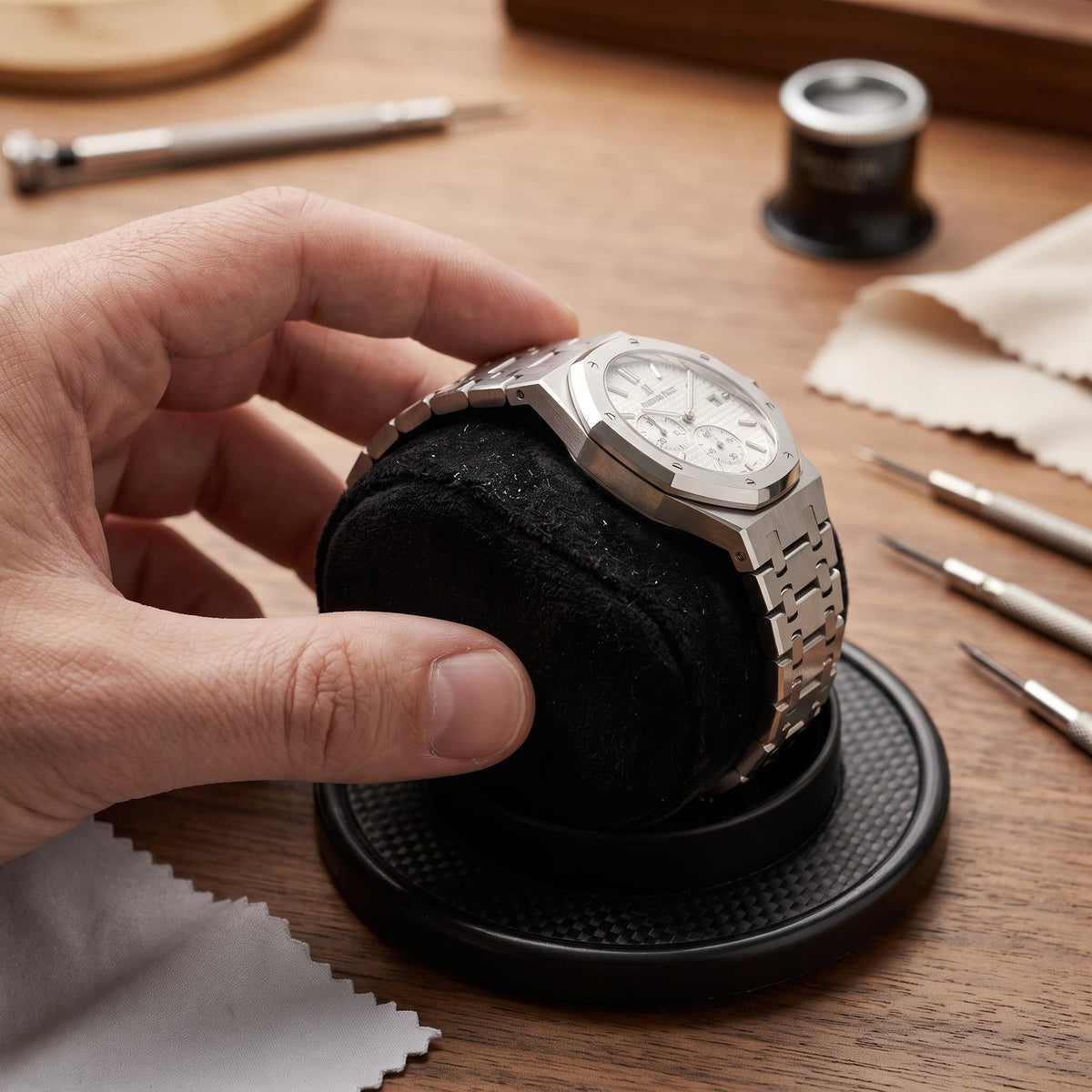 Remontoir de Montre Duo Noyer & Carbone