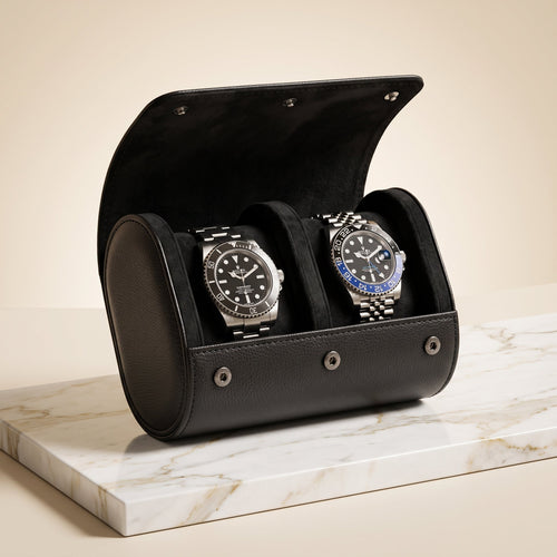 Étui de Voyage 2 Montres Noir Onyx