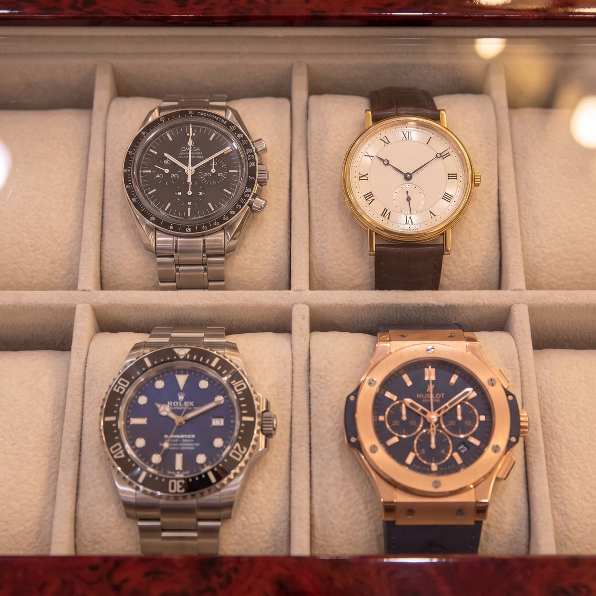 Boîte à Montre 12 Montres Bois Laqué Rouge