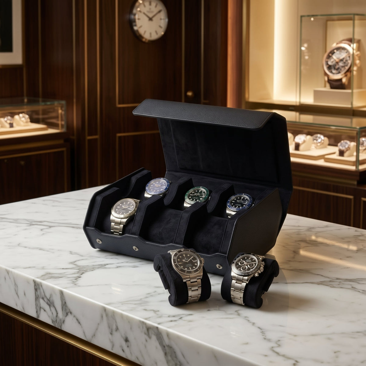 Coffret de Montres Hexagonal 6 Noir Onyx
