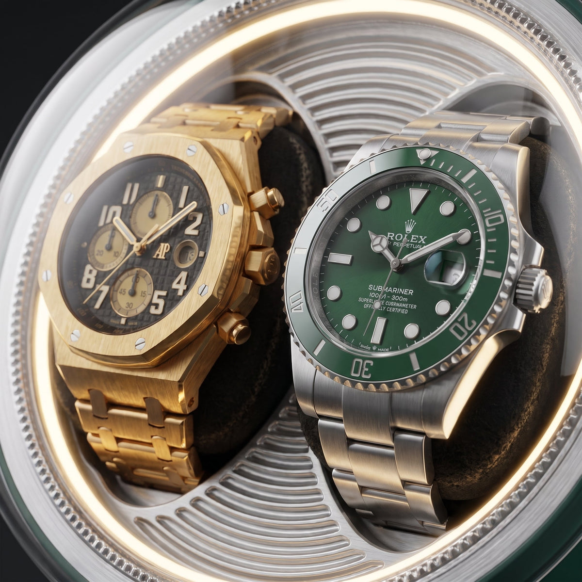 Remontoir de Montre Orbite Duo Émeraude
