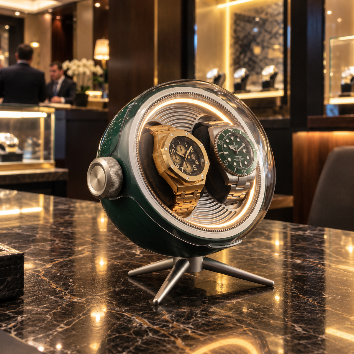 Remontoir de Montre Orbite Duo Émeraude