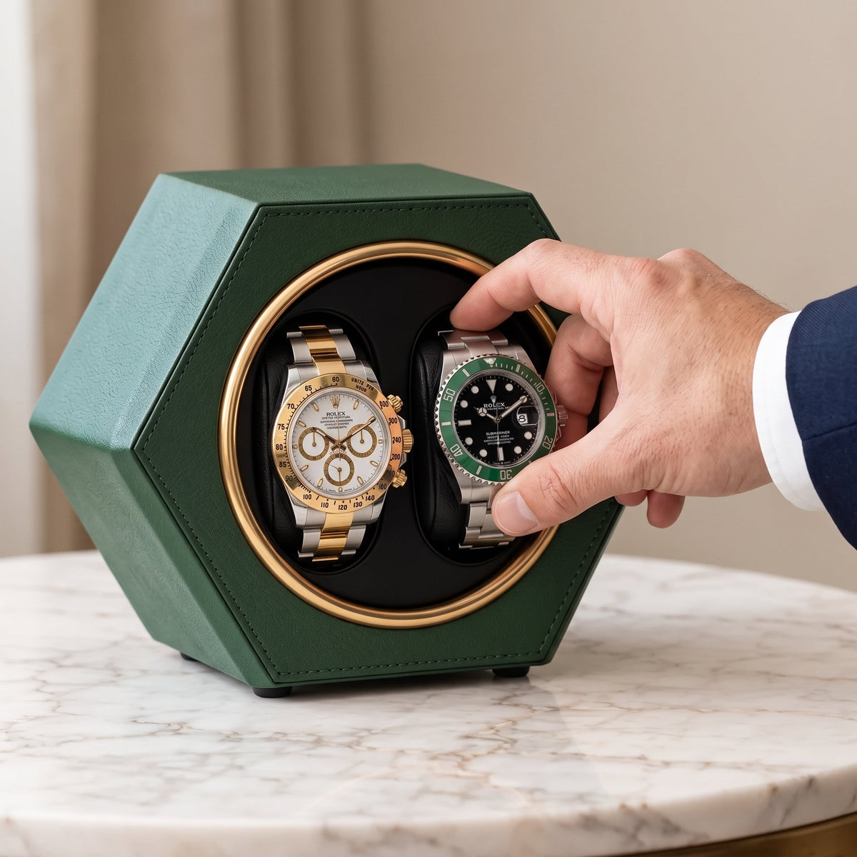 Remontoir de Montre Prisme Vert Impérial