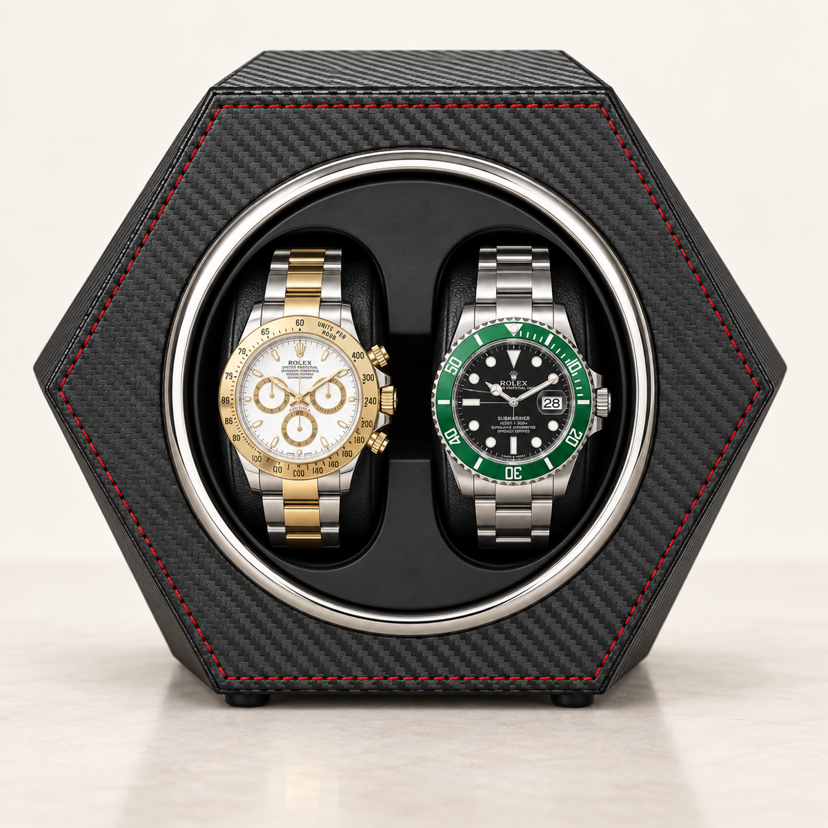 Remontoir de Montre Prisme Carbone & Platine