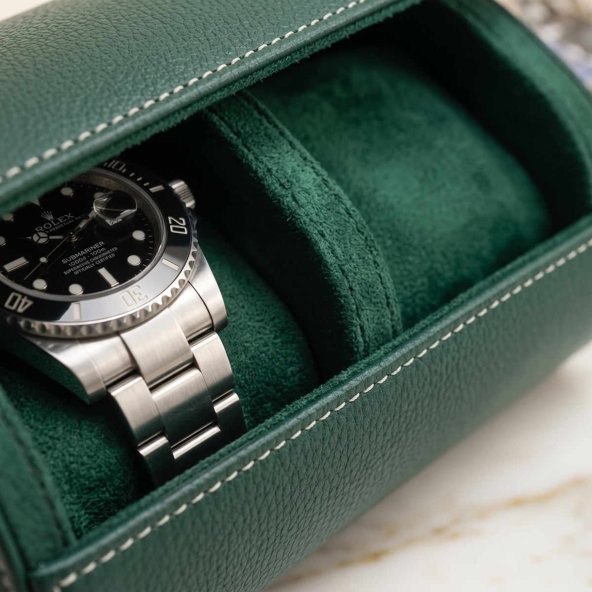 Étui de Voyage 3 Montres Vert Impérial