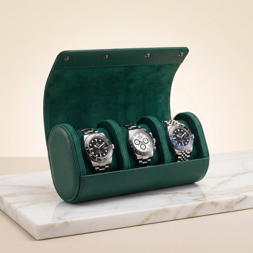 Étui de Voyage 3 Montres Vert Impérial