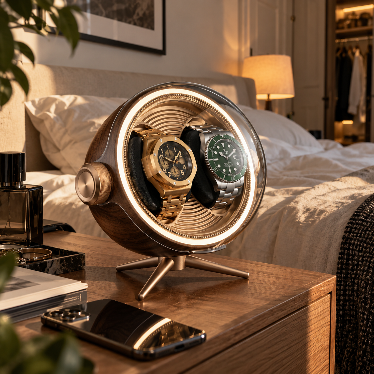 Remontoir de Montre Orbite Duo Noyer