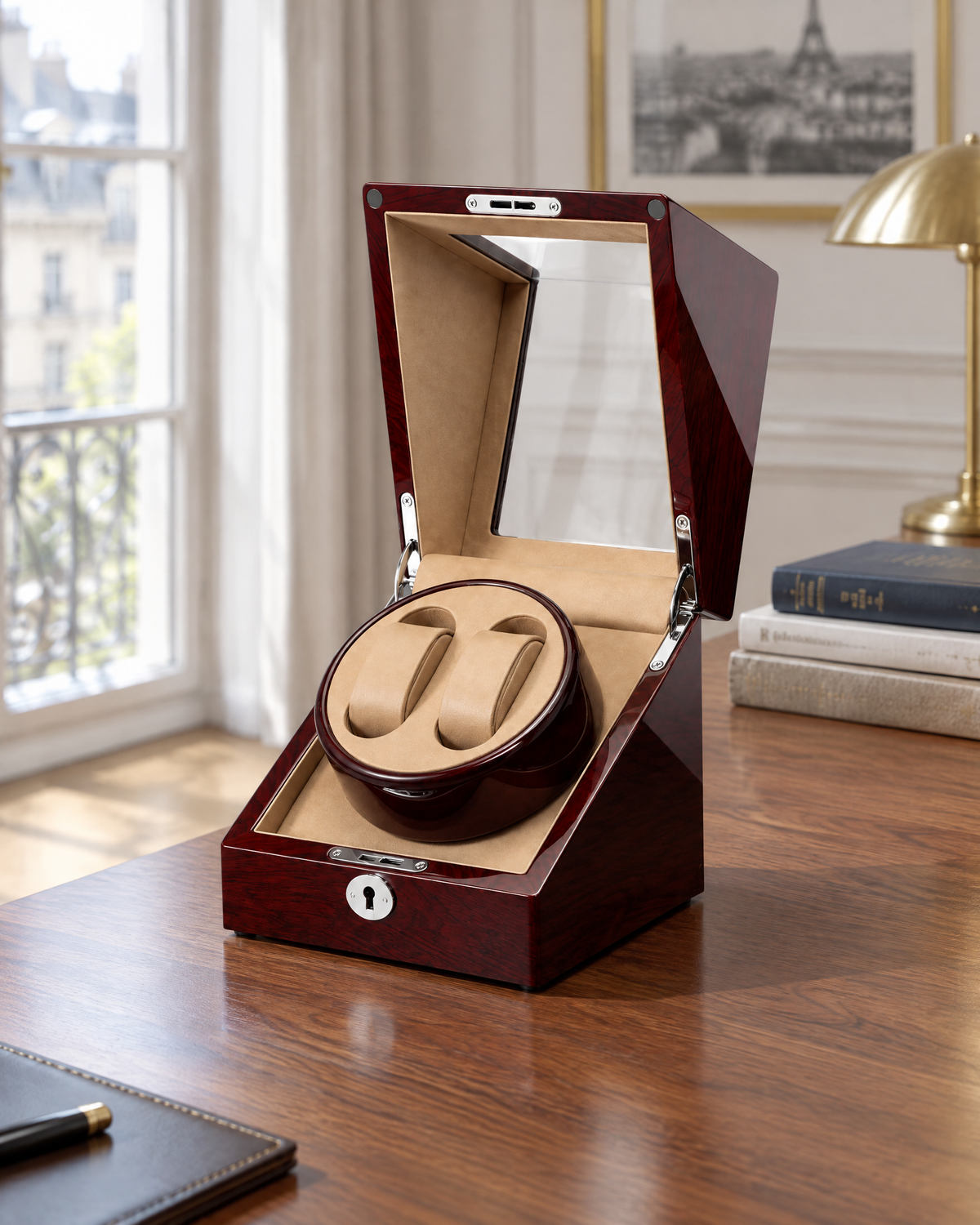 Remontoir 2 montres automatiques bois et métal – Gémeaux